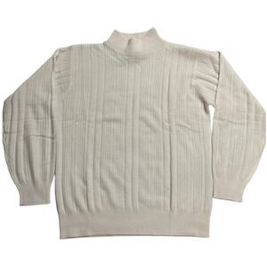 NWOT Precious Fibers Cashmere Sweater Cable Knit Mock Womens Medium 908A Ivory